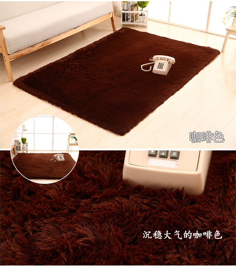 Silky thảm dày có thể được nước cuốn trôi màu thảm thảm mượt phòng khách bàn cà phê ngủ cạnh giường ngủ thảm Continental - Thảm thảm gấp gọn