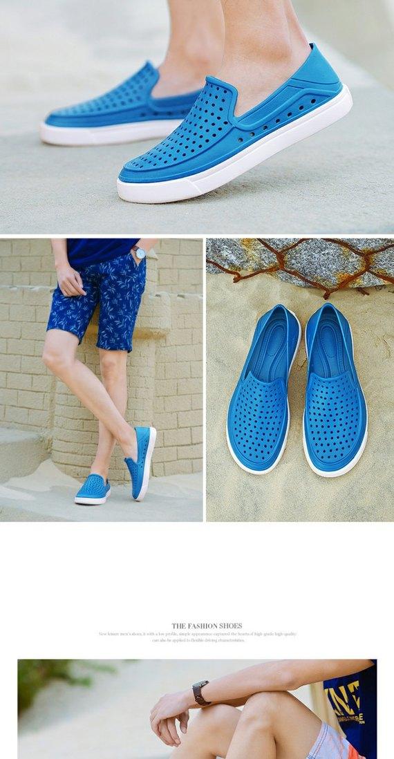 Mùa hè 2017 dép nam mới Hàn Quốc Giày nam lỗ đi biển Giày dép nam không trơn trượt Giày dép nam giày vải nam