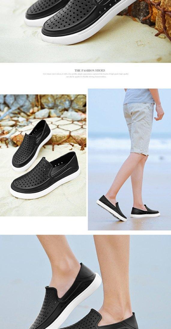 Mùa hè 2017 dép nam mới Hàn Quốc Giày nam lỗ đi biển Giày dép nam không trơn trượt Giày dép nam giày vải nam