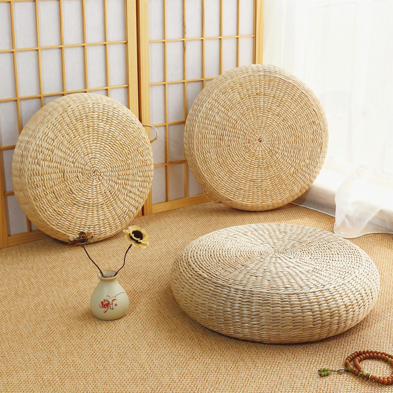 Tea Trail straw woven tatami mat to take a seat Baier mat Thickened Zen mat Mat Vine woven Pine mat Phay Phay Pattail