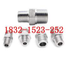 304 stainless steel hexagonal outer wire conversion joint heterodiameter pair silk Yingying to US-made thread G3 8-NPT1 4