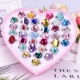 Акриловое кольцо с камнем, с драгоценным камнем, 36 шт