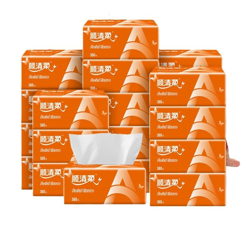 (Supermarket Large Size size) Shunching soft extraction style toilet paper 20 Pack 360 sheets of household toilet paper Extraction toilet paper Affordable Clothing