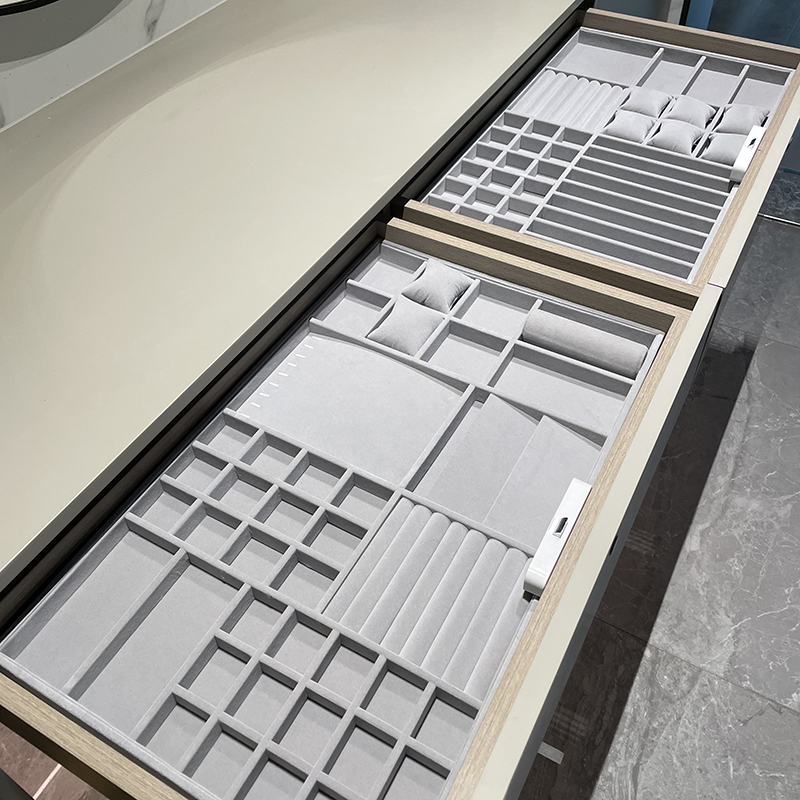 Custom Flannel tray Makeup Bench Drawers Separation Ring Necklace Earrings Drawers First Accessories Box Containing Box Ornament Box