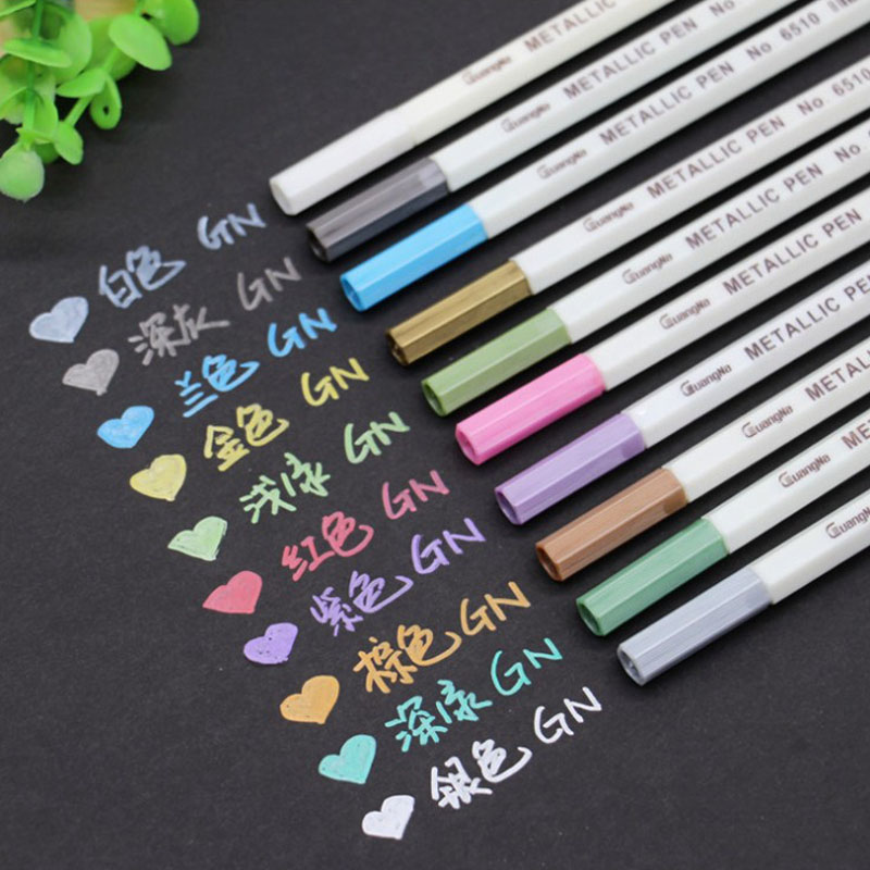 DIY album accessories Wide range of 10-color metal paint pen boxed black cardboard special pen Signature pen Graffiti pen