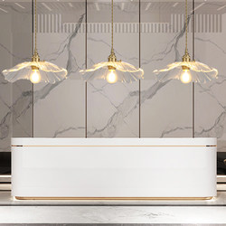 Restaurant Lamp Modern Minimalist Light Luxury Chandelier Loft Retro Bedroom Bedside Lamp Nordic Bar Lotus Leaf Glass Lighting Fixtures