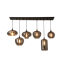 Nordic Designer Modern Light Luxury Living Room and Dining Room Electroplated Smoky Gray Glass Chandelier Simple and Unique Bar Counter Lighting