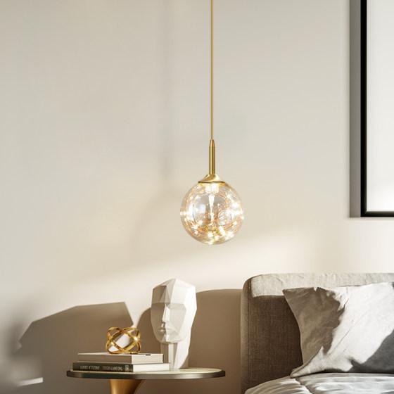 Nordic Modern Minimalist Living Room Chandelier Light Luxury Creative Internet-Famous Master Bedroom Dining Room Starry Sky Glass Magic Bean Lamp