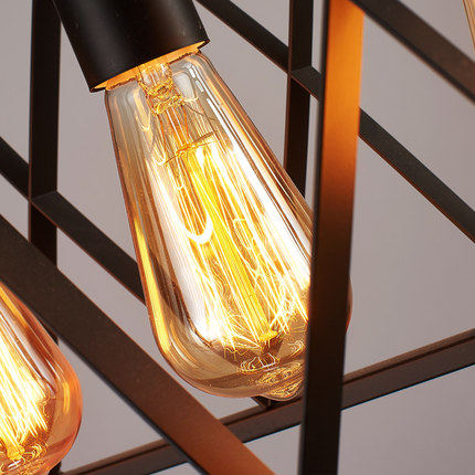 Nordic Art Creative Personality Retro Lighting Bar Counter Industrial Style American Wrought Iron Restaurant Lamp Wrought Iron Chandelier