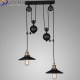 Loft Retro Industrial Style Liftable Pulley Wrought Iron Chandelier Creative Personalized Net Coffee Restaurant Bar Chandelier