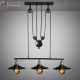 Loft Retro Industrial Style Liftable Pulley Wrought Iron Chandelier Creative Personalized Net Coffee Restaurant Bar Chandelier
