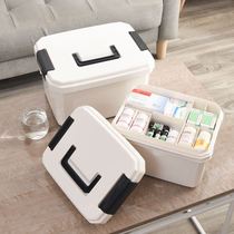 Medical box household double-layer portable first aid small medicine box home medical box drug storage box children medicine box