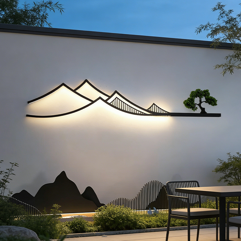New Chinese-Style Courtyard Lamp, Outdoor Waterproof Solar-Powered Villa Decorative Background Wall Lamp, Zen-Style Outdoor Wall Lamp New Chinese-Style Courtyard Lamp, Outdoor Waterproof Solar-Powered Villa Decorative Background Wall Lamp, Zen-Style Outdoor Wall Lamp