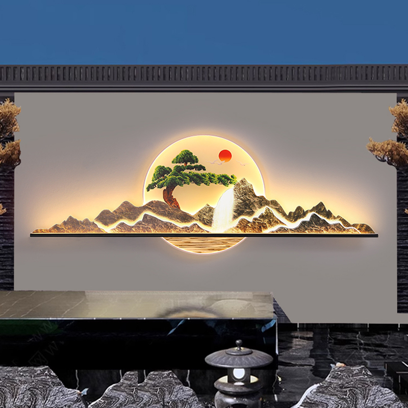 Solar Outdoor Lights, Garden Lights, New Chinese-Style Wall Lights, Outdoor Landscape Lights, Villa Landscape Background Wall Lights, Shadow Wall Lights