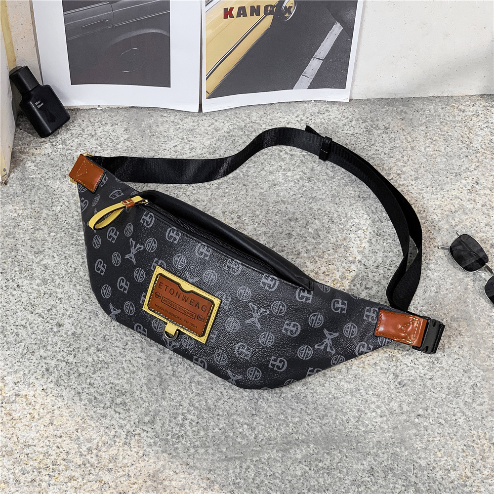 Supreme Prada European Station Leather Fashion Youth Waste Bag Large Capacity Tide Men's Brrack Street