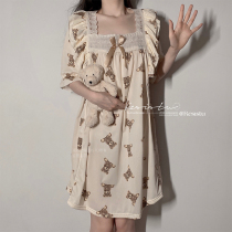 RESISTU cute bear beheaded boys and girls with a sleepy dress while hanging pajamas home private room sleepdress