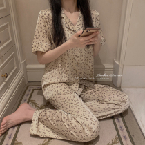 RESISTU gentle ~ BAO WEN short sleeve pajamas women 2021 new summer suit home clothes women