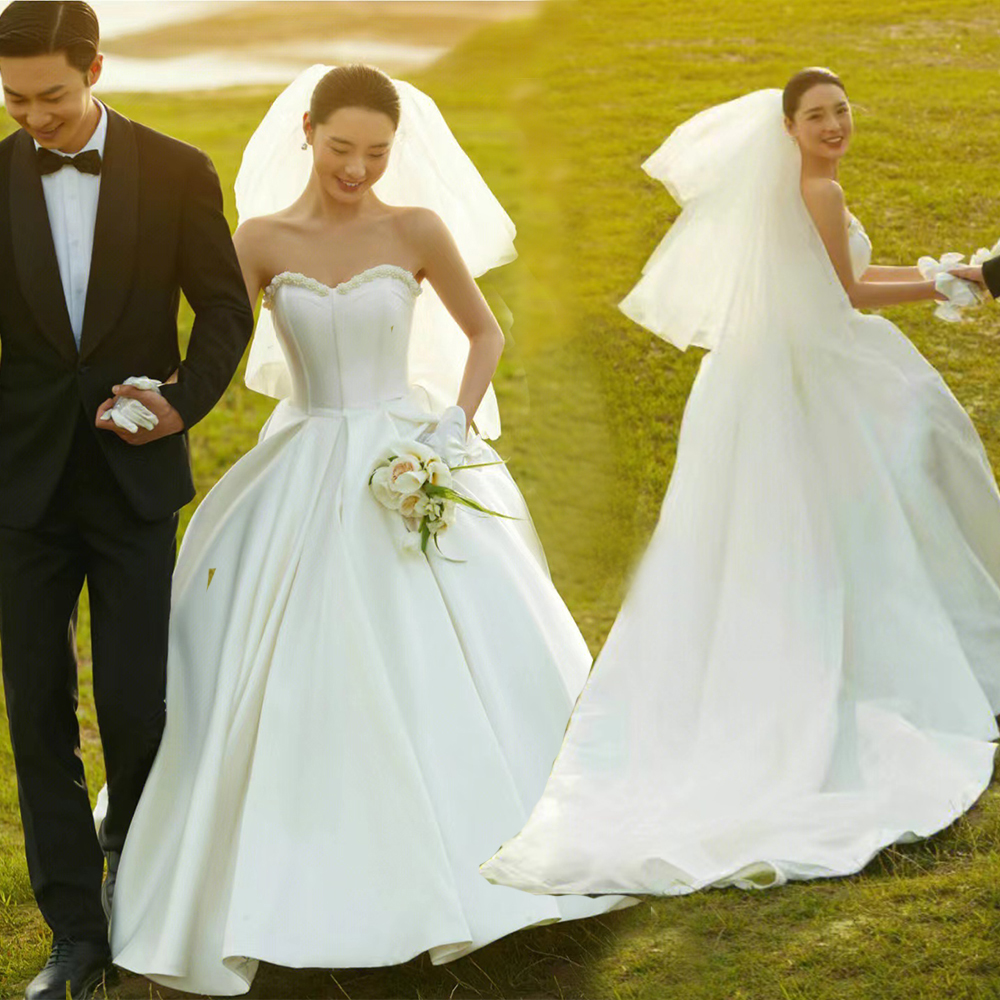 Retro wedding dress suitable for photo sessions indoor, tube top, Mori,  Retro wedding dress suitable for photo sessions indoor, tube top, Mori,