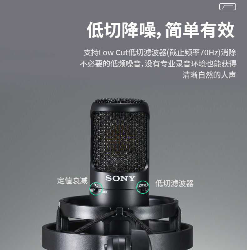 Sony/索尼 C-80 C-100电容麦克风 主播K歌游戏有声书ASMR录音话筒