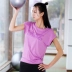 Thư thể thao nữ tay ngắn lưới thoáng khí vẻ đẹp phía sau thắt nút áo thun thể dục yoga thoải mái Slim quần áo nhanh khô áo thun dài tay the thao nam Áo phông thể thao