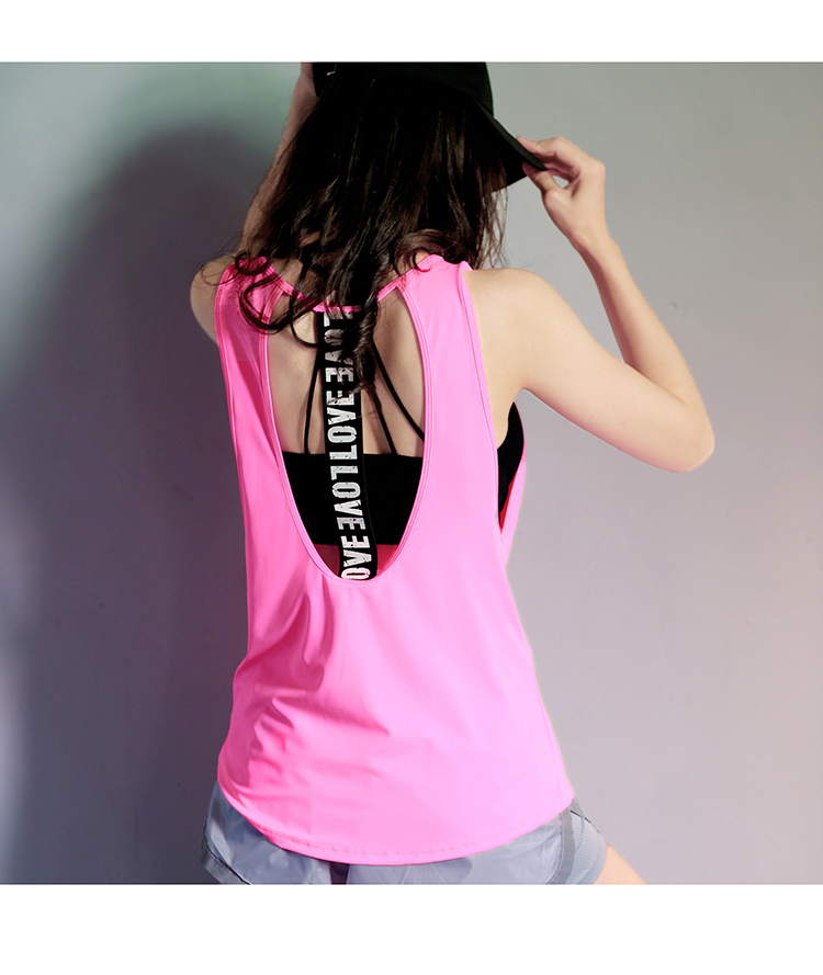 Thư thể dục thể thao vest nữ không tay rỗng vẻ đẹp trở lại nhanh chóng khô t- shirt breathable mồ hôi- thấm chạy áo sơ mi áo thun thể thao adidas