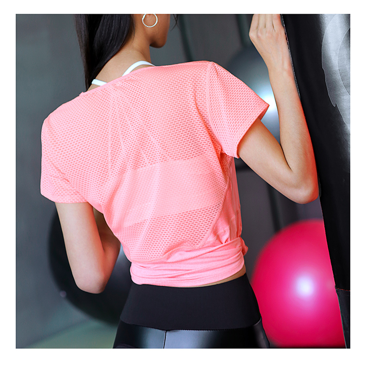 Thể thao t-shirt nhanh khô ngắn tay nữ tập thể dục đào tạo nửa tay áo loose lưới thoáng khí chạy t-shirt yoga áo mùa hè áo thể thao nữ ba lỗ