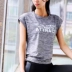 Thư thể thao nữ tay ngắn lưới thoáng khí vẻ đẹp phía sau thắt nút áo thun thể dục yoga thoải mái Slim quần áo nhanh khô áo thun dài tay the thao nam Áo phông thể thao
