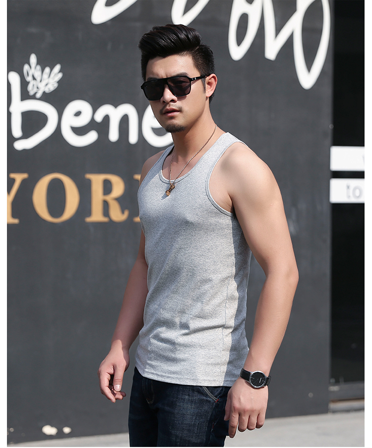 Áo vest nam cotton đáy quần trẻ trung tự canh mùa hè thoáng khí tập thể dục áo len thấm mồ hôi áo lót không gọng