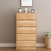 Solid wood bucket cabinet modern minimalist lockers Home living room light and luxurious closing cabinet Bedroom drawer containing cabinet