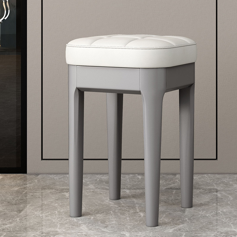 Light luxury comfortable dining chair household stackable solid wood soft bag dressing table stool net red dining table chair