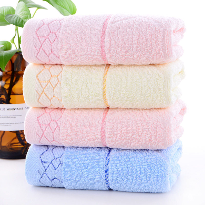 Pure cotton adult face wash fabric absorbent gift towel Gaoyang home jacquard water cube cotton embroidery printed logo