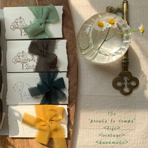 3yu Yellow Green series thin hand account collage small helper French hand tear burrs ribbon decoration belt sample card