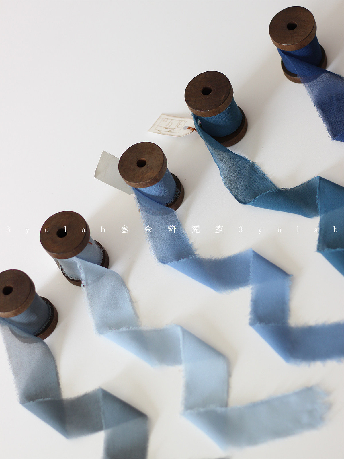 3yulab blue thin section retro wooden spool satin ins oath this hand holding flower strap hand account with props