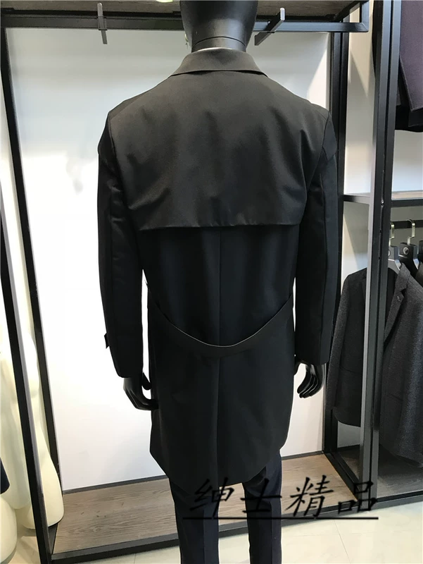 Thương hiệu quầy hàng nam chính hãng mùa xuân và mùa thu đen dài trench coat kinh doanh thời trang phong cách tiêu chuẩn