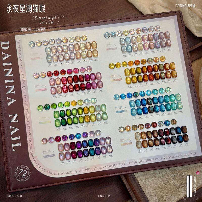 2026 New Four-Season Moisturizing Glass Beads 72-Color Brightening Cat Eye Nail Polish Gel Full Set for Nail Salons