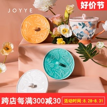 JOYYE embossed flower ceramic cup lid hand-painted cup water cup lid accessories cup lid universal single sale breakfast cup lid