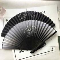 Ancient wind fan fairy girl folding fan easy to open and close Hanfu accessories holding ancient Chinese style 7 inch boy handsome