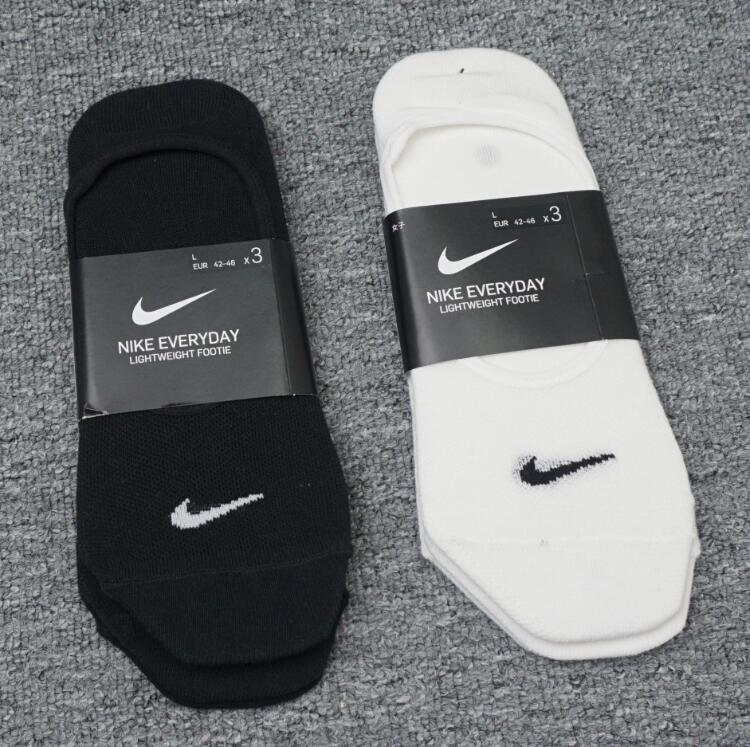 Nike Nike Men's and Women's Socks Summer Three-Pair Pack Lightweight Pure Cotton Breathable Invisible Boat Socks Sx4863-101/010