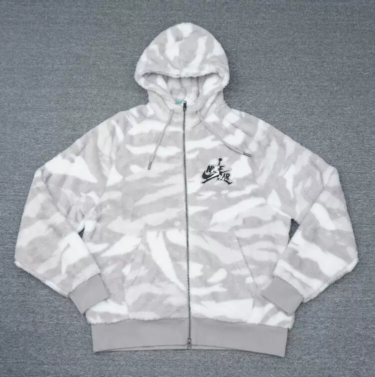 Nike Air Jordan Masculine AJ Теплая куртка с капюшоном на молнии и начесом Sherpa DO6298-100/265