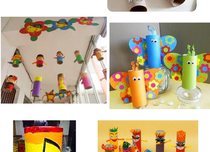 Paper Cylinder Drum Paper Core Handmade Creative Diy Kindergarten Children Original Wood Color Painting Graffiti Beauty Work Area Corner Materials