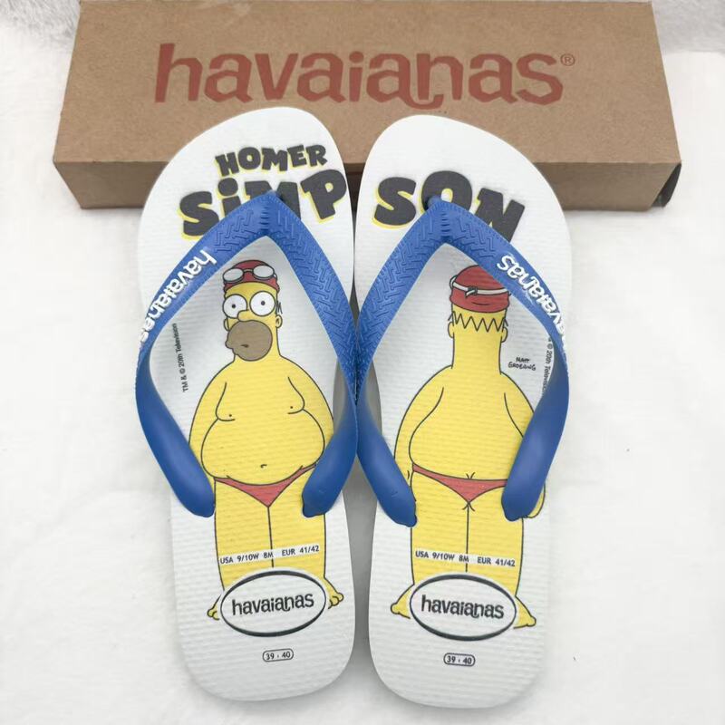 Brazilian Havaianas Simpsons Havana Flip-Flops Simpsons Couple Slippers Men's Summer Outer Wear