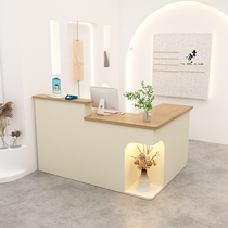 Cream style corner cashier clothing store bar flower shop beauty shop front desk reception desk bar table ins with light