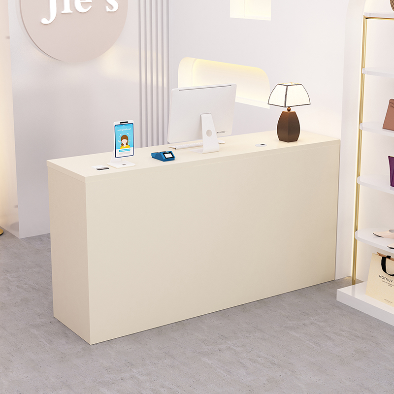 Cream-Colored Clothing Store Cash Register Counter, Small Packing Table, Nail Salon Beauty Salon Reception Desk, Free Shipping