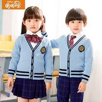 School uniform set Winter School students class uniform three sets British style knitting kindergarten Garden uniform QWJIYH