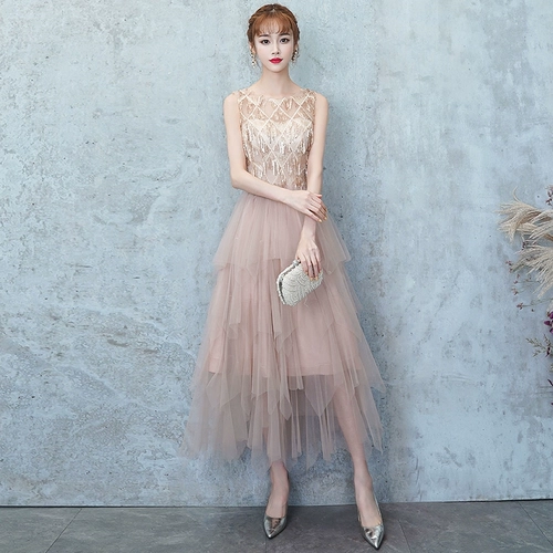 Розовое небольшое платье подружки невесты, демисезонное вечернее платье