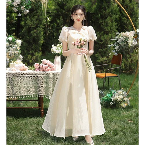 Летнее платье подружки невесты, небольшое вечернее платье, цвета шампанского