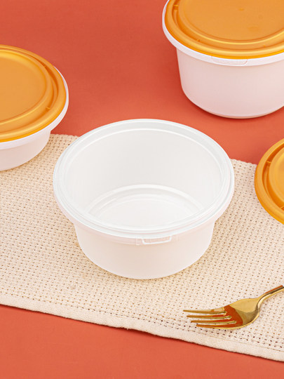 Saizhuo Disposable Lunch Box, Round Packing Box with Lid, American-Style Takeout Box, Fast Food Box, Bento Box, Soup Bowl, Microwaveable