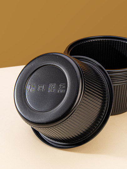 Saizhuo Round Packing Box Disposable Lunch Box Double-Layer Takeaway Fast Food Lunch Box Plastic Commercial Noodle Soup Bowl Large