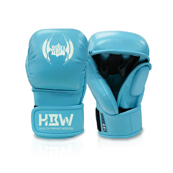 HBW professional MMA steamed bun gloves thickened fist mixed martial arts training Sanda sparring half finger boxing gloves for adults