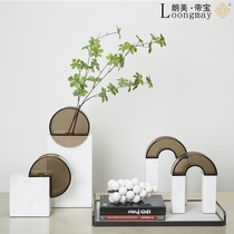 Light luxury white marble ornaments modern simple handicrafts living room porch model room home soft decoration